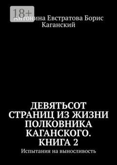 Обложка книги «Девятьсот страниц из жизни полковника Каганского. Книга 2. Испытания на выносливость» — Антонина Ивановна Евстратова