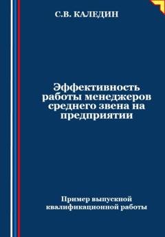 Обложка книги «Эффективность работы менеджеров среднего звена на предприятии» — Сергей Каледин